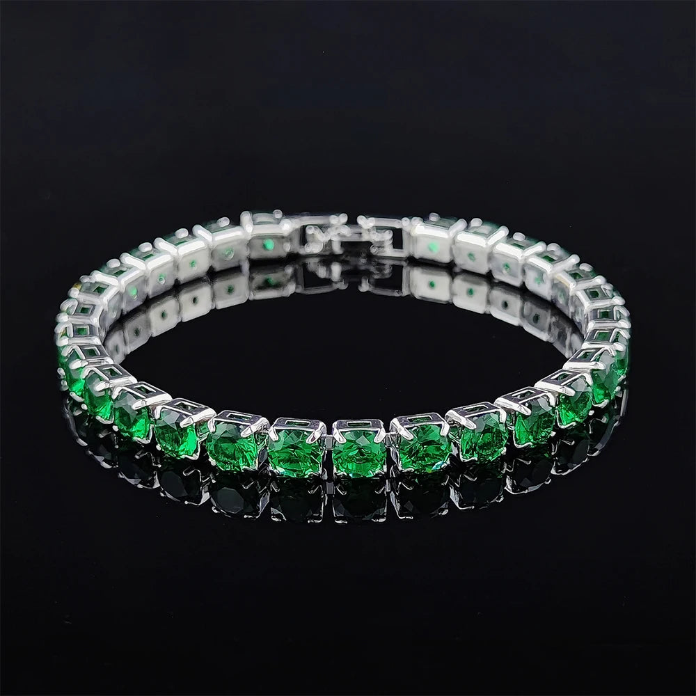 Bellavina Silver Green MultiColor Bracelet Jewelry
