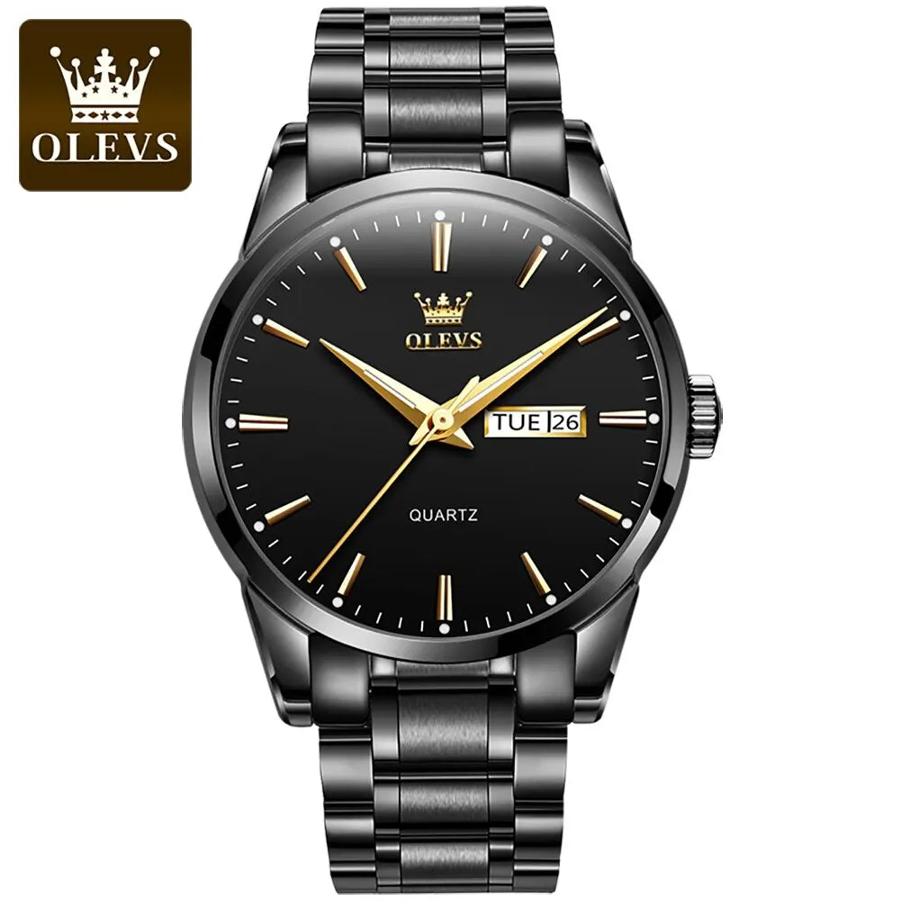 Classic Gold Wrist Watches For Top Brand Luxury Business Date Waterproof, Men Quartz Wristwatch