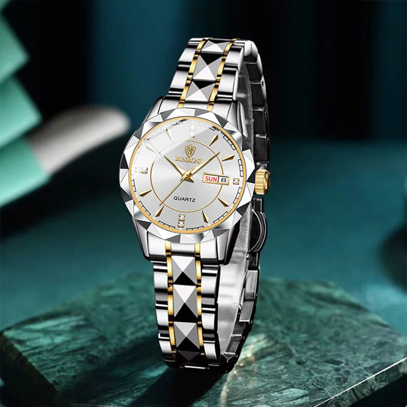 BINBONG Women Watches Luxury Fashion Ladies Quartz Watch Waterproof