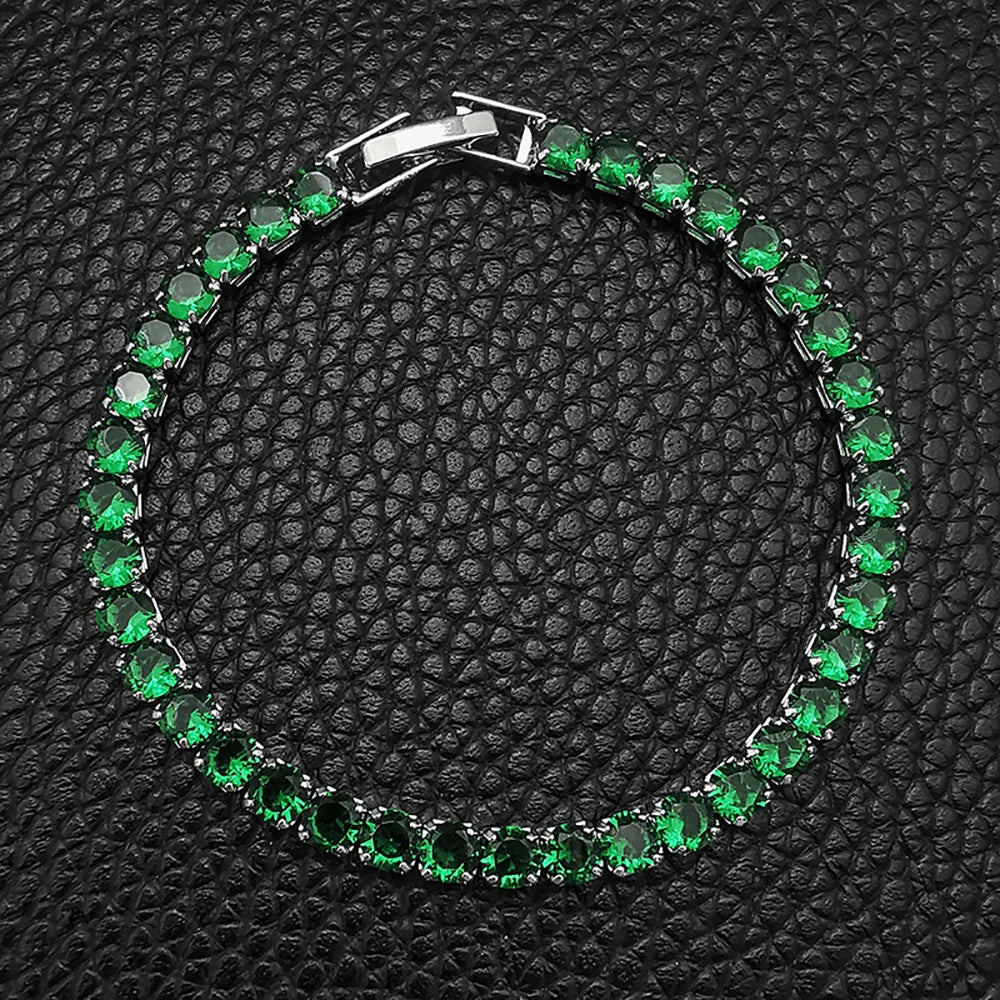 Bellavina Silver Green MultiColor Bracelet Jewelry