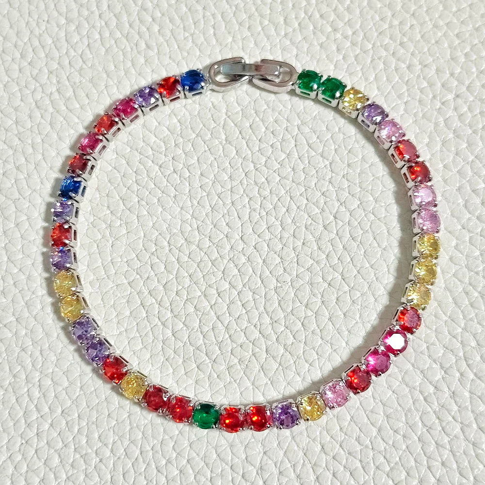 Bellavina Silver Green MultiColor Bracelet Jewelry